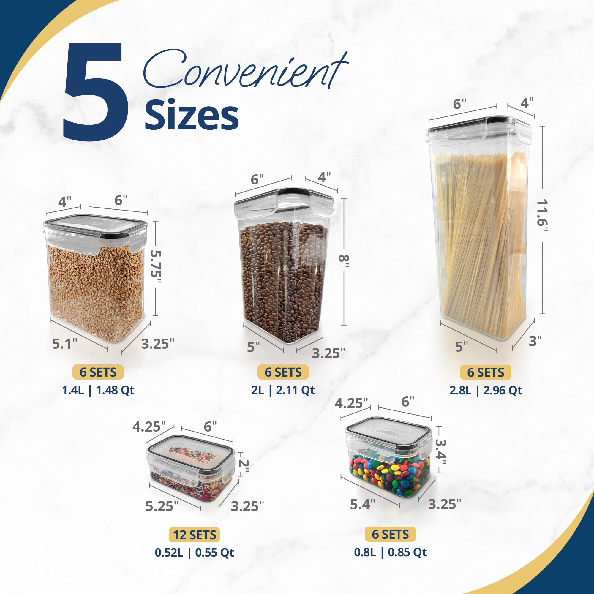 36-Piece Airtight Food Storage Containers Set – BPA-Free Leak-Proof Stackable Pantry Organization with Labels