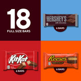 HERSHEY’S, KIT KAT & REESE’S Assorted Milk Chocolate Bars – 27.3 oz Variety Pack (18 Full-Size Bars)