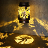 Bigfoot Solar Lantern – Gold Bronze Metal LED Outdoor Light with Waterproof Design & Rustic Hollow Pattern