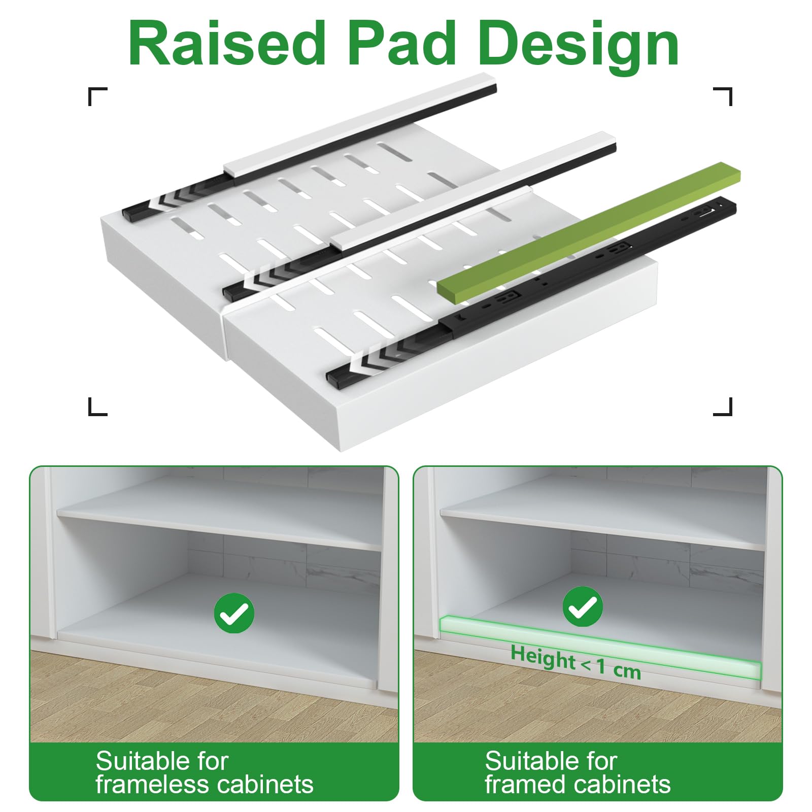Paketa Expandable Pull-Out Cabinet Organizer – 4 Pack Adjustable Slide-Out Drawers (White)