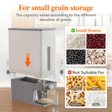Large Capacity Rice Storage Dispenser – 25.4 lb Airtight Grain Container with Measuring Cup (Light Grey)