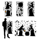 Extra-Large Halloween Window Clings – Reusable Double-Sided Witch & Bat Stickers for Glass, Mirrors & Doors