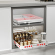 AMZAGE Adjustable Pull-Out Cabinet Organizer with Raised Base – No-Drill Slide-Out Drawer for Framed Cabinets (White)