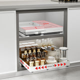 AMZAGE Adjustable Pull-Out Cabinet Organizer with Raised Base – No-Drill Slide-Out Drawer for Framed Cabinets (White)