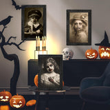 3D Lenticular Haunted Portrait Set 👻 – 3-Pack Changing Face Halloween Wall Frames (Style A, Black PVC)