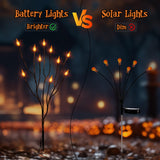 Orange Halloween Candle Pathway Lights – 3-in-1 Flickering LED Stakes with Timer & 8 Lighting Modes