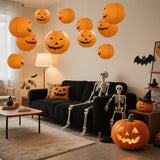 Floating Jack-O’-Lantern Halloween Lights – 12 Paper Pumpkins with 24 LED Tea Lights & Remote Control (Spooky Floating Decor)
