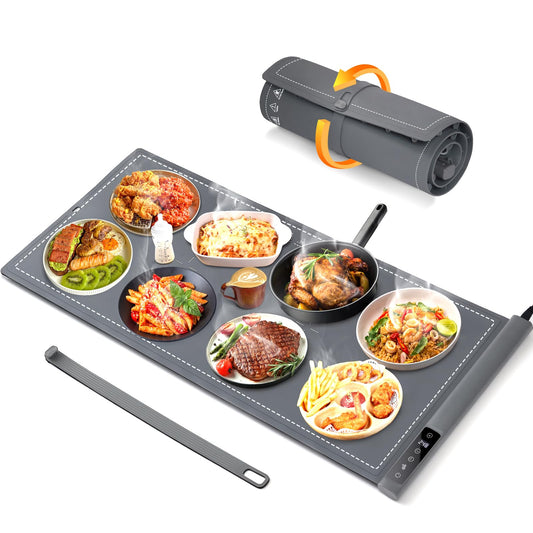 Extra-Large Electric Food Warming Mat with Timer – 9 Heat Levels, Child Lock & Even Heating