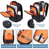 FENRUIEN Business Laptop Backpack – Water-Resistant Tech Backpack with USB-A & USB-C Charging Ports, TSA-Friendly Design (Fits 15.6”) – Black