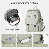 COOWOZ Lightweight College Laptop Backpack for Men & Women – Water-Resistant School & Travel Daypack (Grey Green)