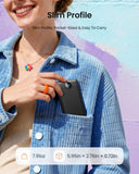 10000mAh Portable Power Bank with Foldable Wall Plug & Built-in Charging Cables