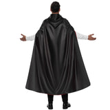 Unisex Vampire Cape with Hood – Reversible Black & Red Dracula Cloak with Tattoo Scar (One Size)