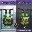 12x18 Halloween Garden Flag with Solar LED Lights – Multi-Colored Double-Sided Cat & Eyeball Cauldron Yard Decoration