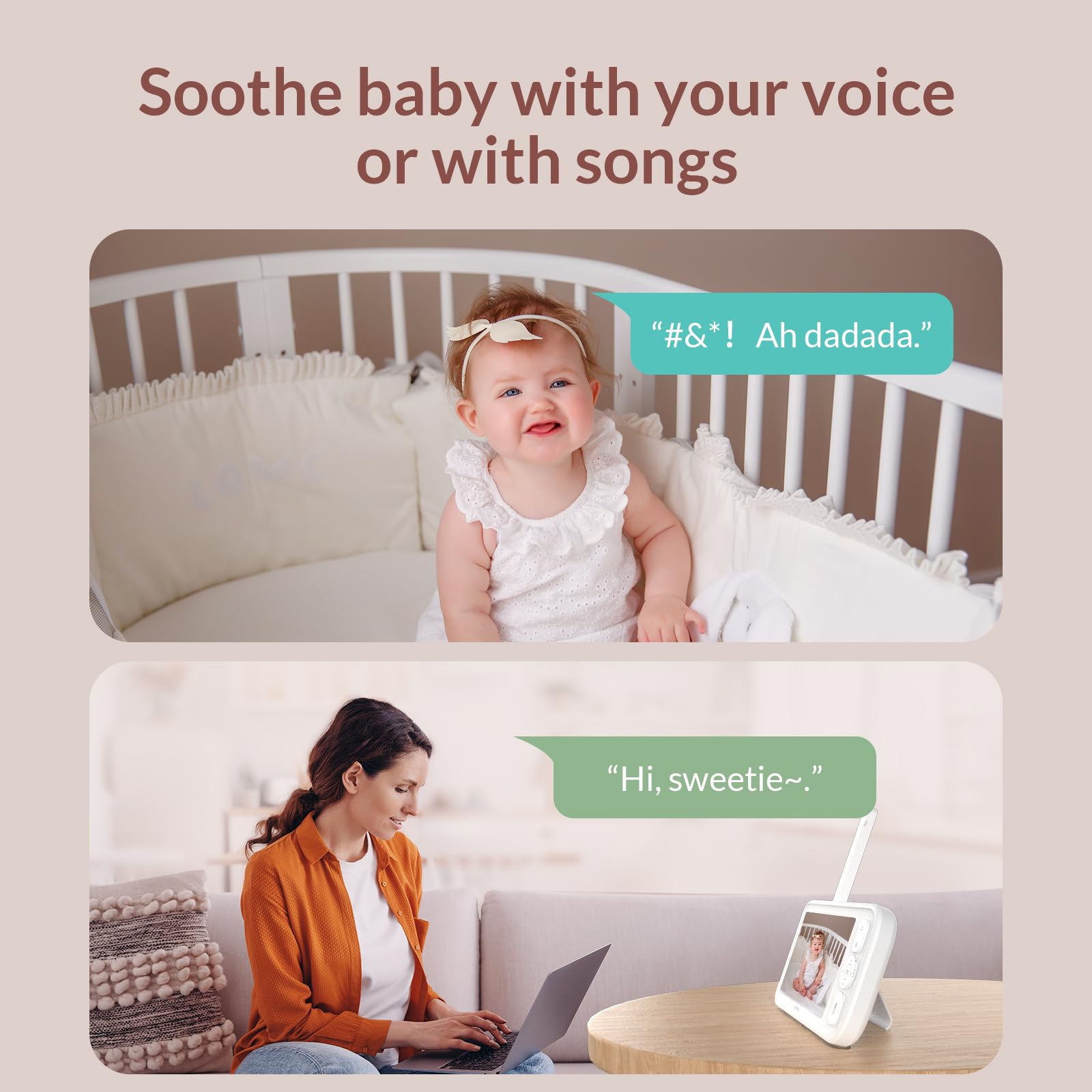 Smart Baby Monitor with 5" Screen & App Viewing – HD Camera, Night Vision & Two-Way Audio Nursery Monitor