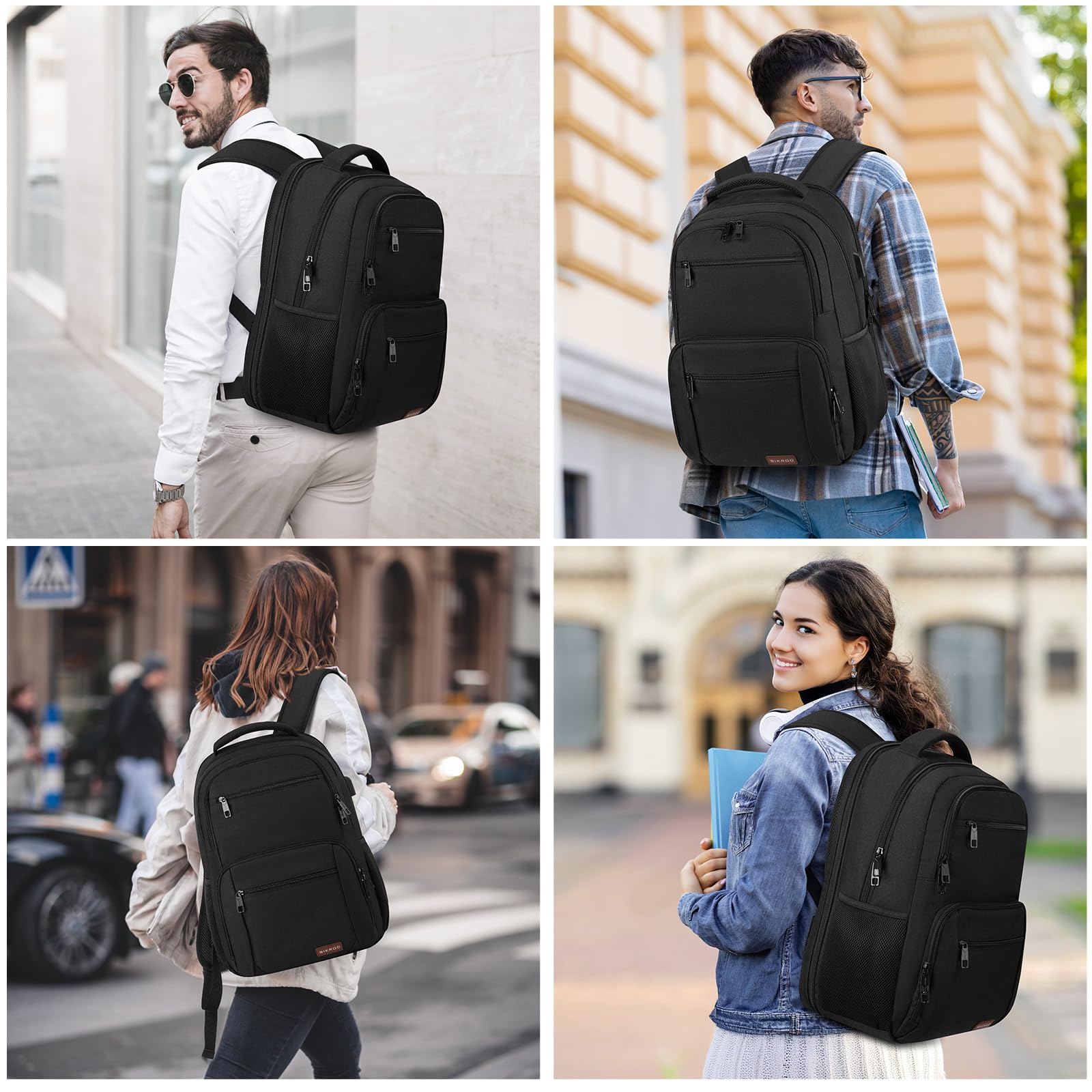 Water-Resistant School & College Laptop Backpack with USB Charging Port, TSA Friendly Design