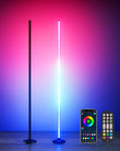RGB+IC Smart Corner Floor Lamps (2PCS Set) – 65” Dynamic LED Ambient Lighting with App & Music Sync – Black