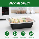 Dealusy 24oz Meal Prep Containers with Lids – 50 Pack Reusable Leakproof Food Containers