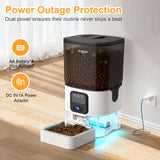 Smart Automatic Pet Feeder with 1080P HD Camera, 6L Transparent Food Tank, WiFi App Control, Motion Detection, and Two-Way Audio
