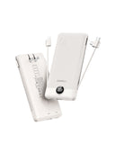VEGER 10000mAh Portable Power Bank with Built-In Cables & AC Plug – Ultra Slim Fast Charging Travel Charger