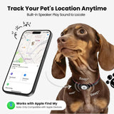 Smart Cat & Dog GPS Tracker with QR Emergency ID Tag, No Monthly Fee, Real-Time Find My Tracking, Lightweight Waterproof Collar Locator for Pets