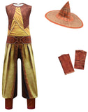 Girls Raya Cosplay Costume – Full Set Dragon Princess Warrior Outfit (Cloak + Jumpsuit + Hat + Wrist Guards)