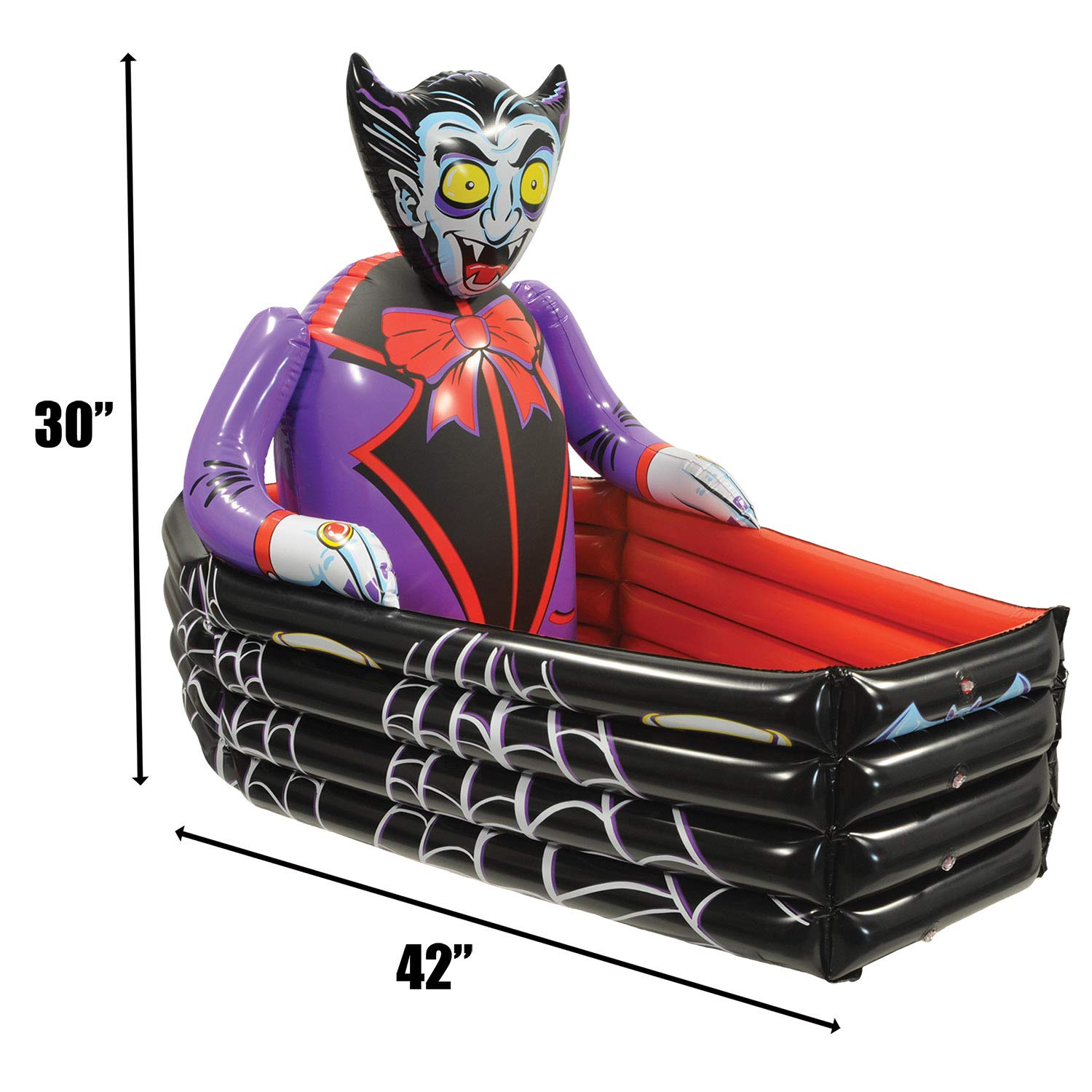 Inflatable Vampire & Coffin Cooler – Halloween Party Drink Holder (Holds 48 Cans, 30” x 42”)