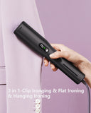 Black 3-in-1 Global Voltage Handheld Garment Steamer 100–240V Ultra-Light Travel Steam Iron with Clip Precision System