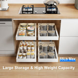Mustorn 2-Pack Adhesive Pull-Out Cabinet Drawers – Heavy-Duty Slide-Out Storage Shelves