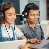 Sonitum Classroom Headphones Bulk 10-Pack – On-Ear Student Headsets with Mic for School