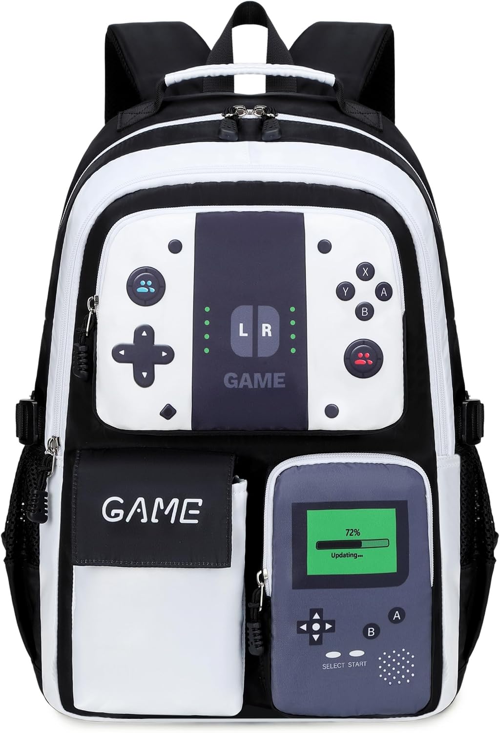 Blue Red Glow-in-the-Dark School Backpack with Laptop Sleeve