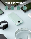 10000mAh Portable Power Bank with Built-in AC Wall Plug & Multi Cables – Ultra Lightweight Fast Charging Travel Battery Green