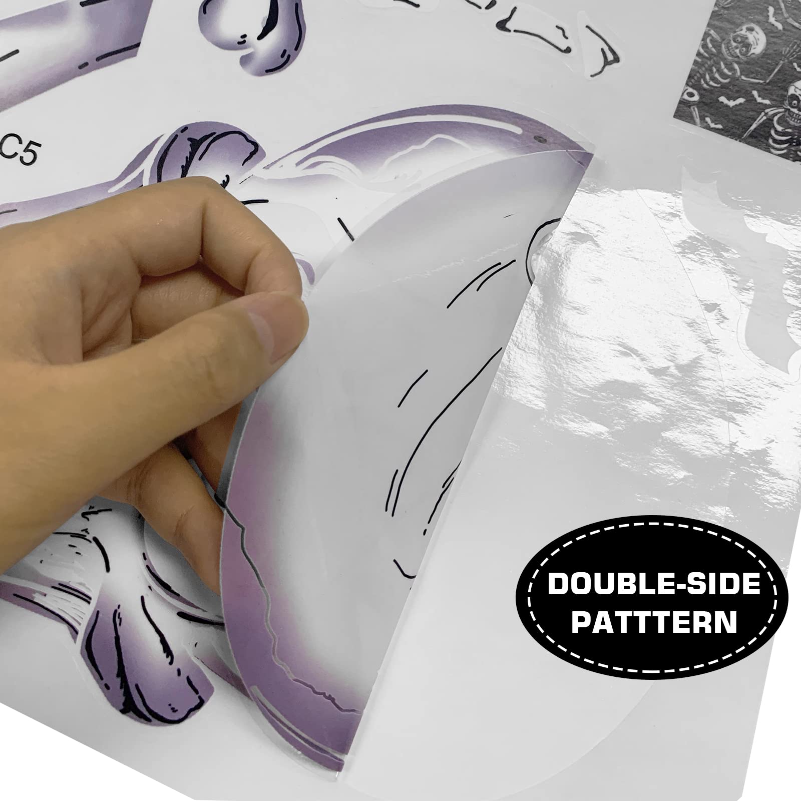 Double-Sided Halloween Window Clings – 8 Reusable PVC Sheets with Skeletons, Ghosts & Pumpkins