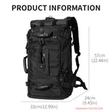 Youmian 60L Expandable Travel Backpack Convertible Duffle Bag with Laptop Compartment – Black