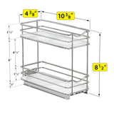 Lynk Professional Pull-Out Spice Rack Organizer – Slim 2-Tier Chrome Slide-Out Cabinet Drawer