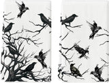 Black & White Halloween Kitchen Dish Towels – Set of 2 Stylish 18x26” Absorbent Tea Towels by Artoid Mode