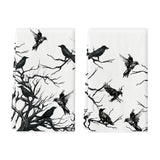 Black & White Halloween Kitchen Dish Towels – Set of 2 Stylish 18x26” Absorbent Tea Towels by Artoid Mode