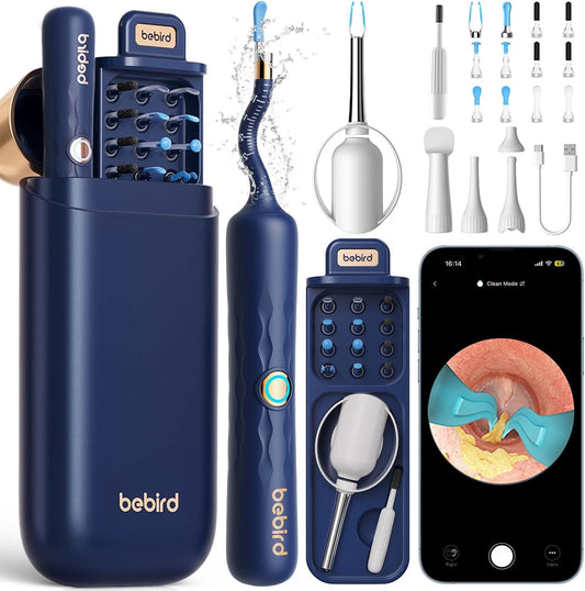 Bebird Smart Visual Ear Cleaner with HD Camera & Precision Tweezers – Wireless Ear Wax Removal Kit with LED Otoscope & Silicone Safety Tips (Blue)