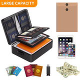 DocSafe 5200°F Fireproof Document Organizer with Lock – Portable Water-Resistant File Storage Box for Home & Travel (Black)