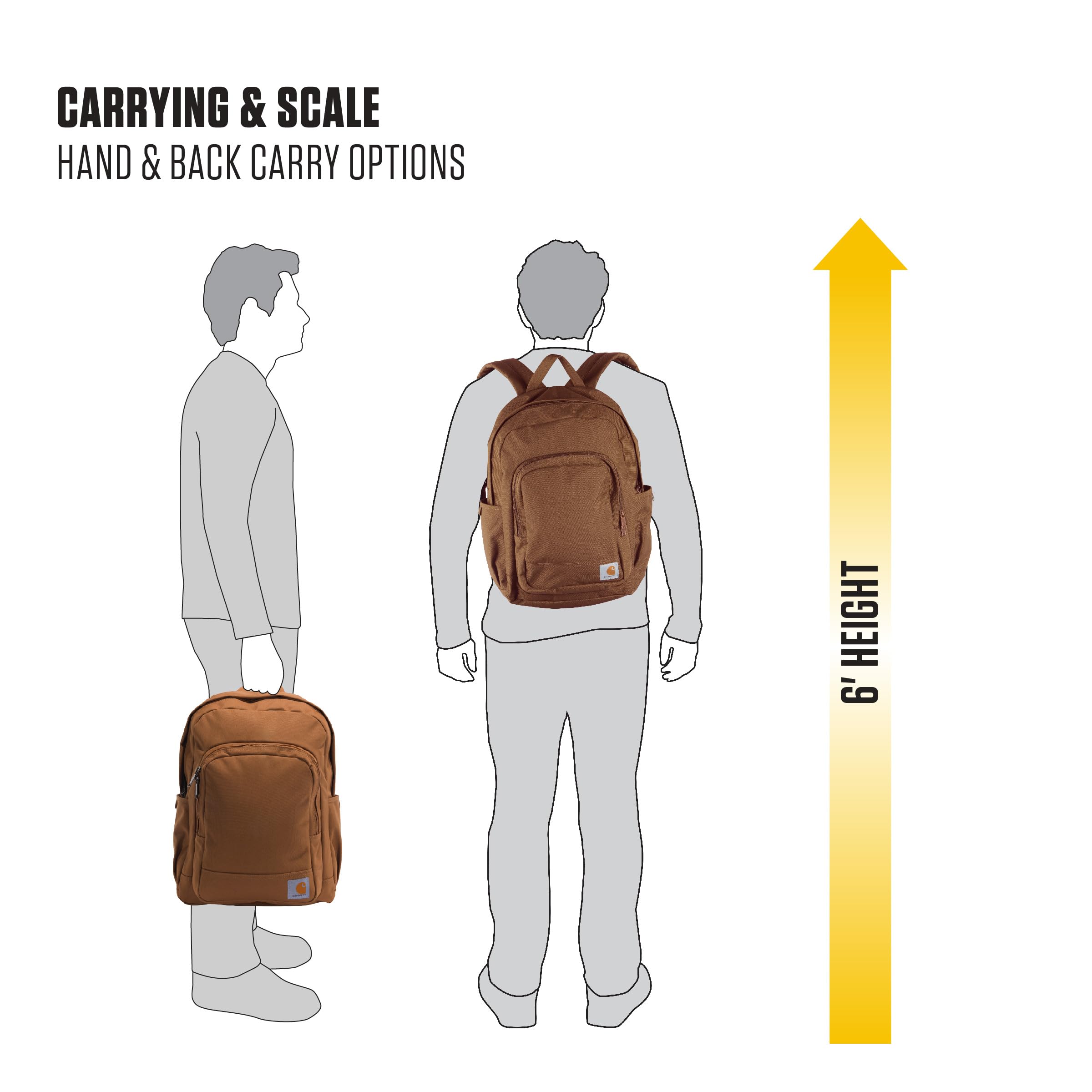Carhartt 25L Classic Laptop Backpack – Durable Water-Resistant Backpack with 15″ Laptop Sleeve (Black)