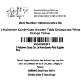 Rustic Wooden Candy Corn Table Decor – Set of 3 Fall & Halloween Centerpieces (Orange, Yellow & White)