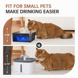 Veken 50oz Stainless Steel Cat Water Fountain – Award-Winning Quiet Hydration System for Small Pets