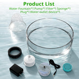 Premium Glass Cat Water Fountain 2.7L (90oz) – Ultra-Quiet Automatic Pet Hydration System (White)