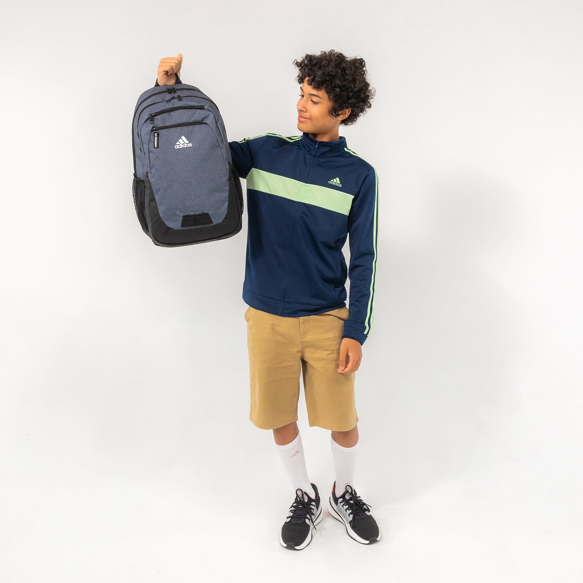 adidas Unisex Foundation Backpack – Large Durable Laptop Backpack for Travel, School & Gym (Black/White)