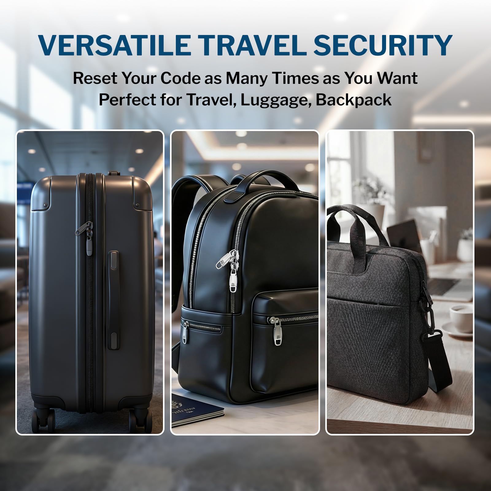 Heavy Duty TSA Approved Luggage Lock with Open Alert Indicator, 3-Digit Combination Travel Security Lock for Suitcases & Bags