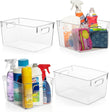 Black Stackable Storage Bin with Handles – Pantry, Closet & Home Organizer
