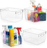 Black Stackable Storage Bin with Handles – Pantry, Closet & Home Organizer