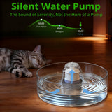 Premium Glass Cat Water Fountain 2.7L (90oz) – Ultra-Quiet Automatic Pet Hydration System (White)