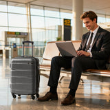 Coolife 20-Inch Lightweight Carry-On Suitcase with TSA Lock & Spinner Wheels – Charcoal