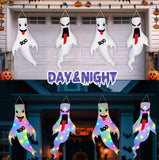 2-Pack Light-Up Hanging Ghosts – Large Outdoor Halloween Decorations with LED Lights (47 Inches, 1A-2Pack)