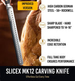 12” Premium Carving Knife – Razor Sharp German Steel BBQ & Meat Slicing Knife